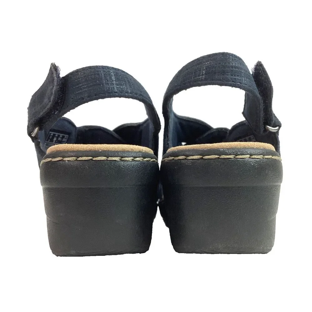 Clarks Merliah Echo Women 5.5(M) Blue Denim Strap Ankle Buckle Heel Sandal 28025 - Picture 3 of 9